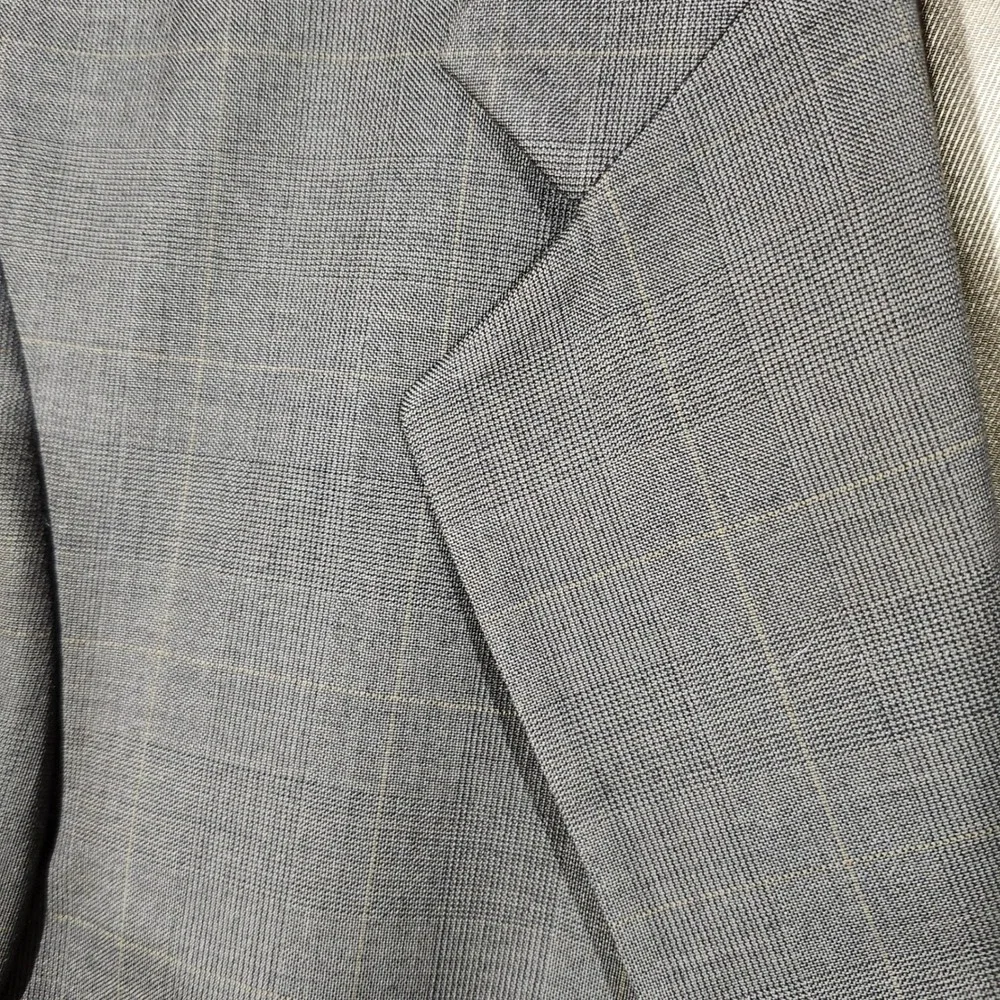 Jos A Bank Mens Grey Glen Check 100% Wool 2-Button Blazer Sport Coat 43L Daniel